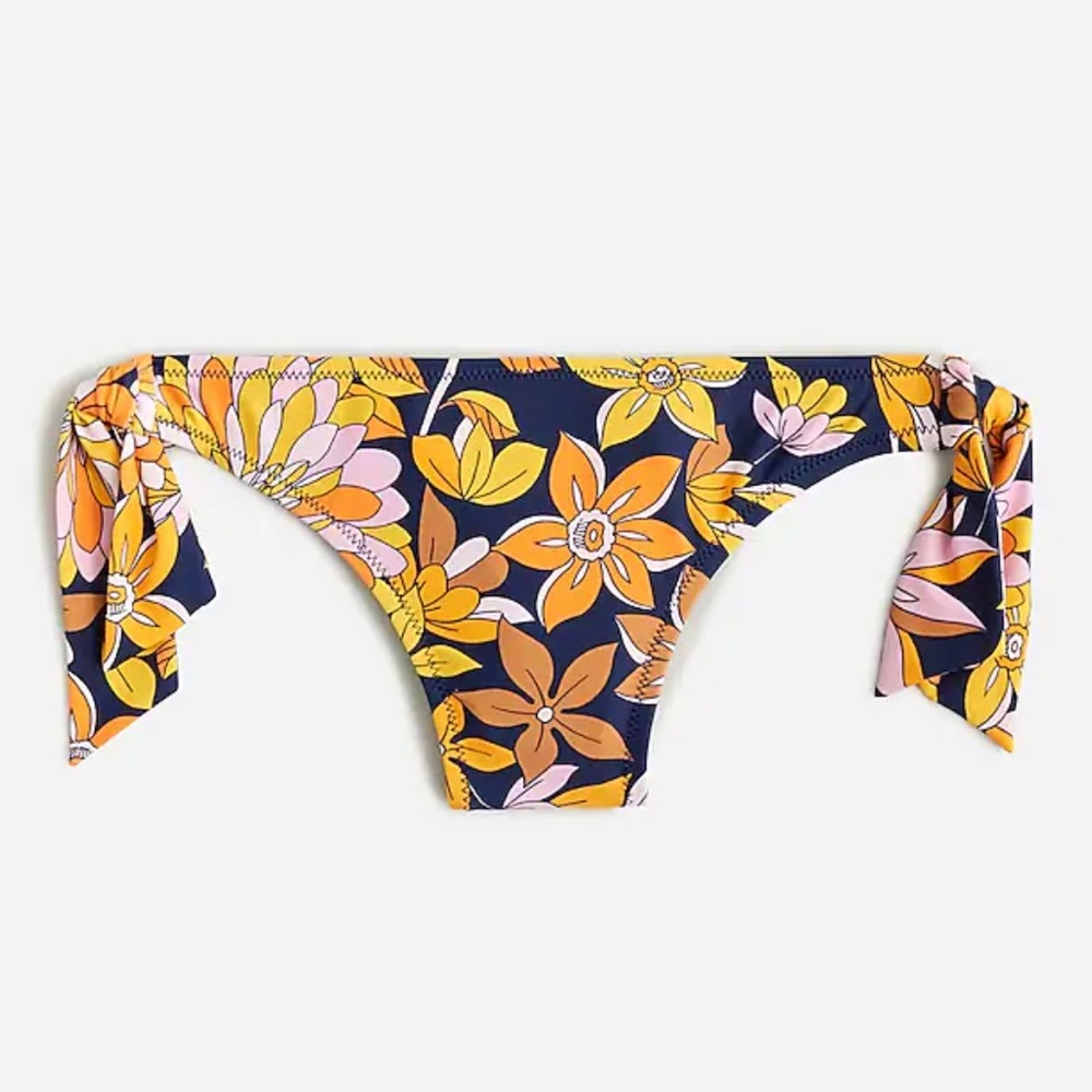 j crew Hipster full-coverage bow-tie bikini bottom in dusk floral
